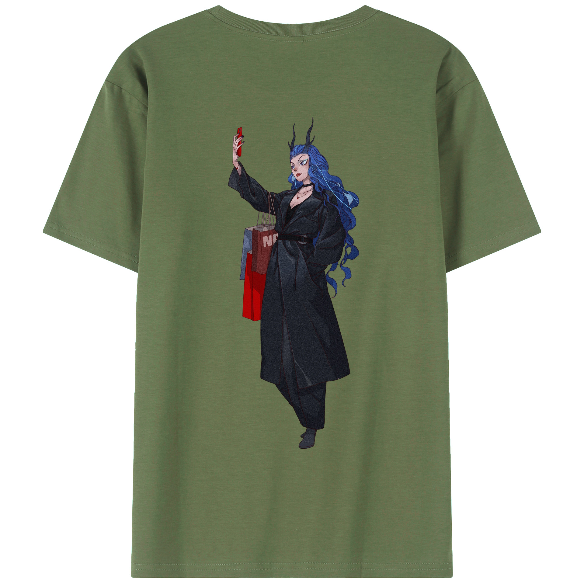 （画像用） Ne Zha 2 ナタ 魔童の大暴れ 綿100％ メンズ半袖Tシャツ（バックプリント） 通気性